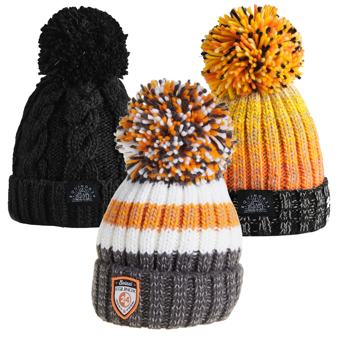 lined bobble hat